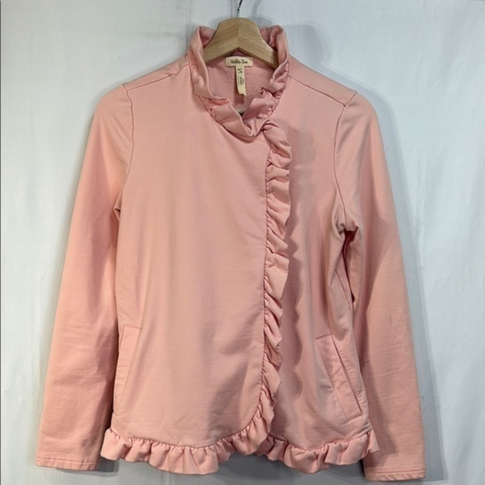 🦭Matilda Jane knit Pink Ruffle Blazer with Stand-Up Collar